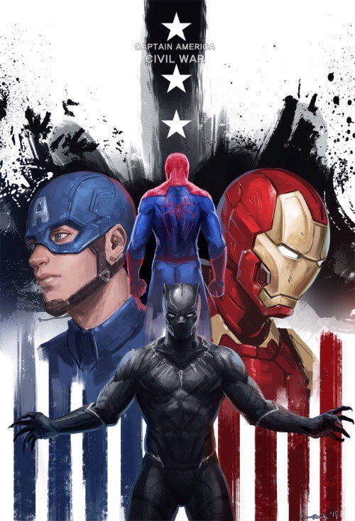 Captain America: Civil War - Civil War, iron Man, Spiderman, Art, Captain America: Civil War