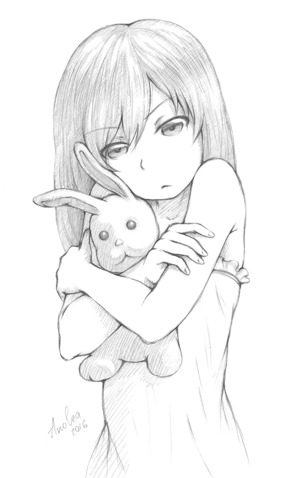 Lolechki - NSFW, My, Anime, Drawing, Loli, Girl, Longpost, My, Pencil