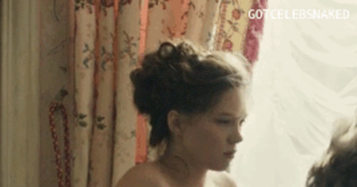 Covered up - NSFW, Girls, Boobs, Lea Seydoux, GIF
