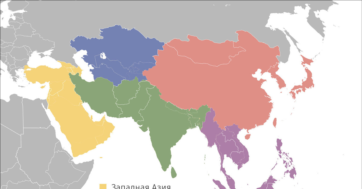 Юго западная центральная восточная южная и юго восточная азия карта