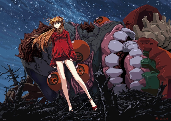 Grand Finale , Anime Art, Evangelion, Asuka Langley, Eva 02,    