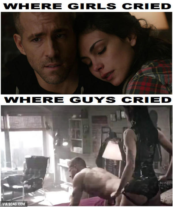 Where do girls cry and where do boys cry? - NSFW, Relationship, Cry, 9GAG, Deadpool