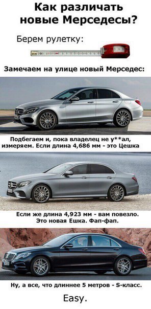 Лайфхак. Как различить новые Мерседесы.