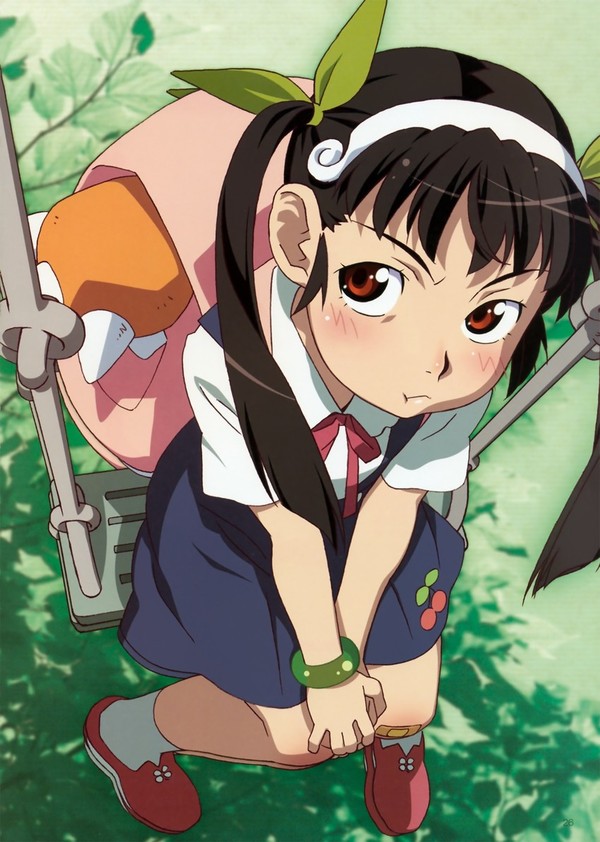 Snail. - NSFW, Anime, Anime art, Monogatari series, , Hachikuji Mayoi, Swimsuit, Pantsu, Breast, Longpost