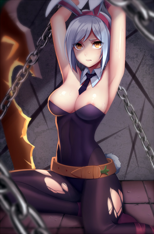 Anime art - NSFW, League of Legends, Riven, Animal Ears, Anime Art, Этти