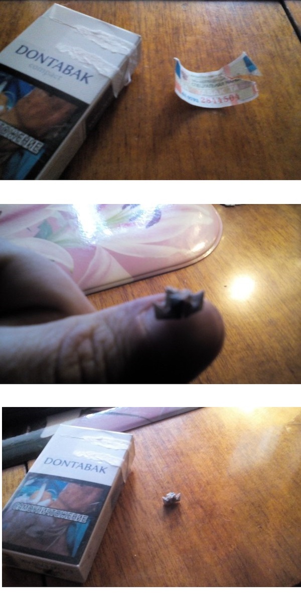 Пароходик из половинки акцизной марки. Извините, камера не фонтан.