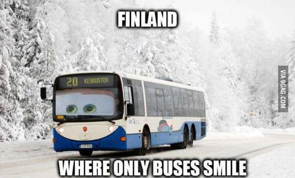 Финляндия где улыбаются только автобусы...