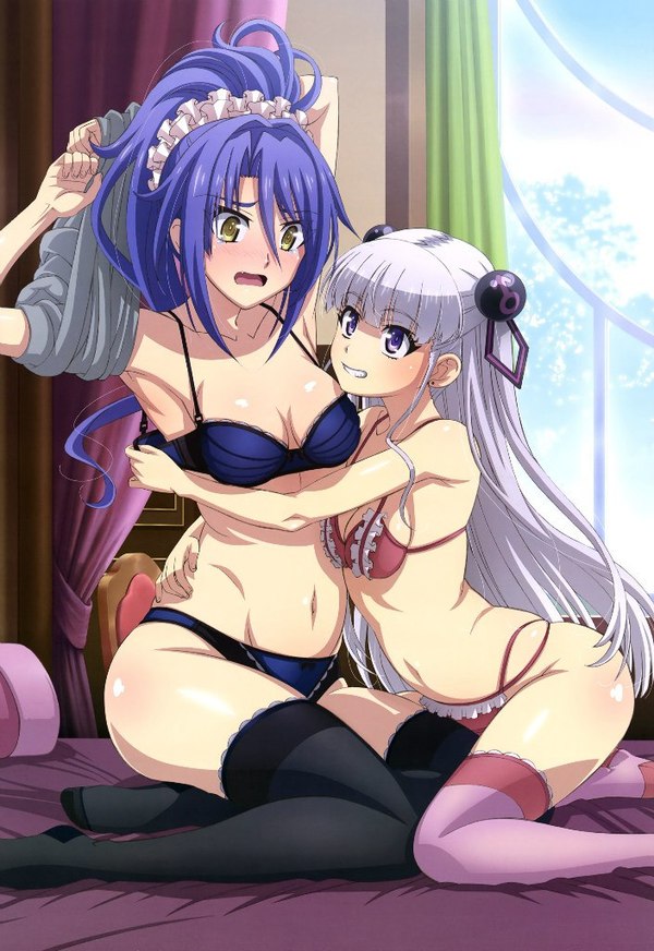 Kurumi and Maria. - NSFW, Anime, Anime art, Shinmai Maou no Testament, , , Girls