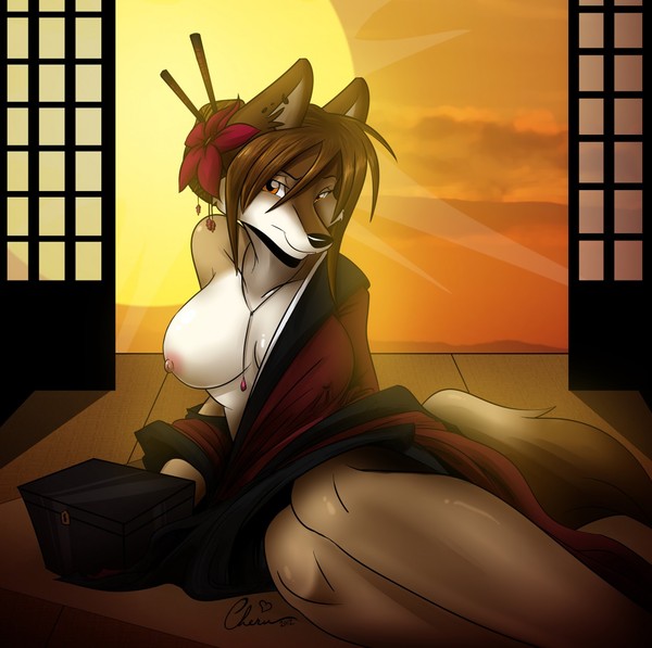 Shishta Kimono - NSFW, , Furotica, Furry, Anthro, Furry canine