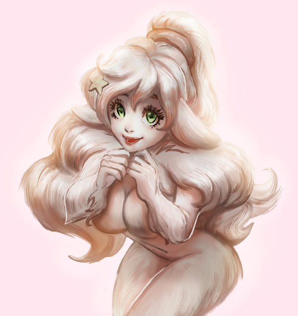 Soft and Fluffy Sheepgirl Cristianac, Monster Girl, , Anime Art, , Svetlana Tigai