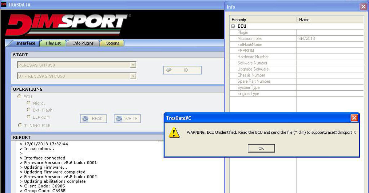 Dimsport new genius software
