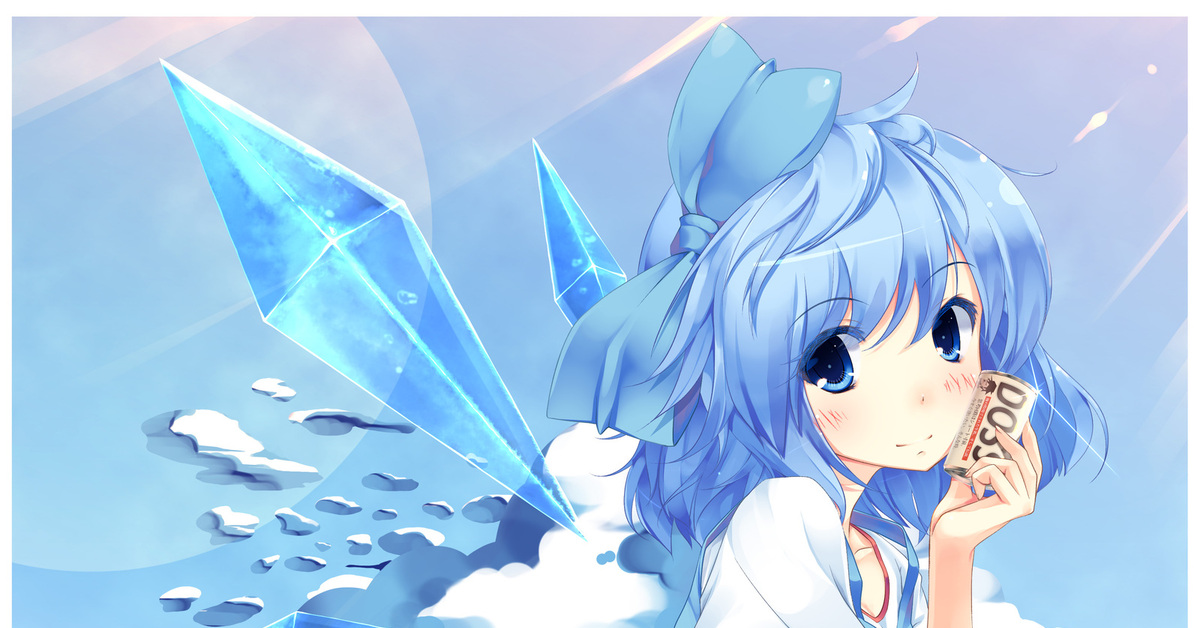 Синий тян. Чирно Тохо. Ледяная Фея cirno.