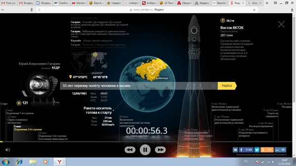 Yandex and Google April 12. - April 12th, Yandex., Google, , April 12 - Cosmonautics Day, Difference