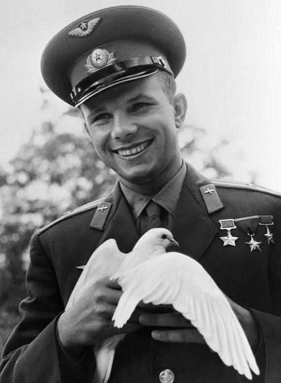 Happy birthday, first citizen of the universe! - Yuri Gagarin, Birthday, Space, Cosmonautics, Heroes, Космонавты, Black and white photo, the USSR
