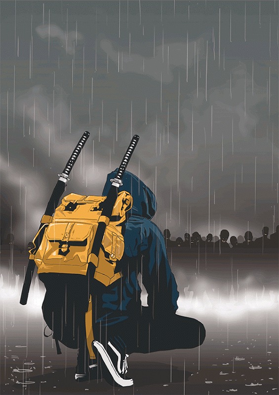Survivor in the rain