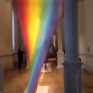 Радуга из разноцветных ниток | Пикабу