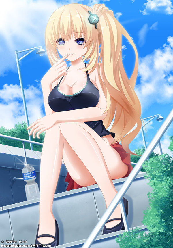 Vert - NSFW, Anime, Anime art, Hyperdimension neptunia, Keenh, Green heart