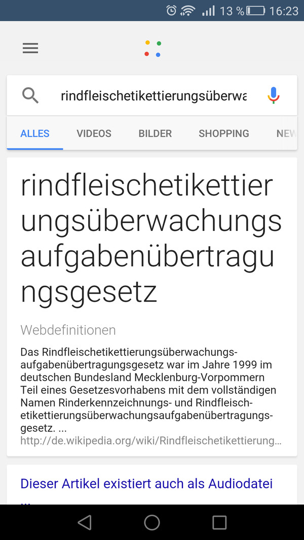Ok Google, Rindfleischetikettierungsueberwachungsaufgabenbertragungsgesetz