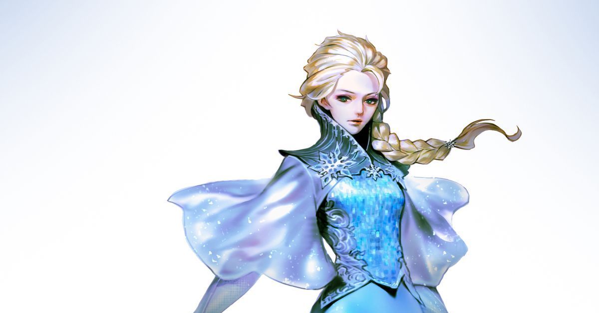 Blonde elsa. Холодное сердце фон высокого качества.