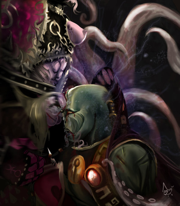 I think something terrible is going on in this art - NSFW, Warhammer 40k, Art, Tau, Chaos, Slaanesh, Hole