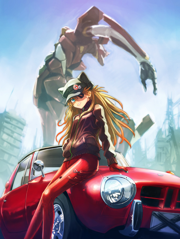 Asuka Langley. , Anime Art, Evangelion, Asuka Langley, Eva 02, Toyota sports 800