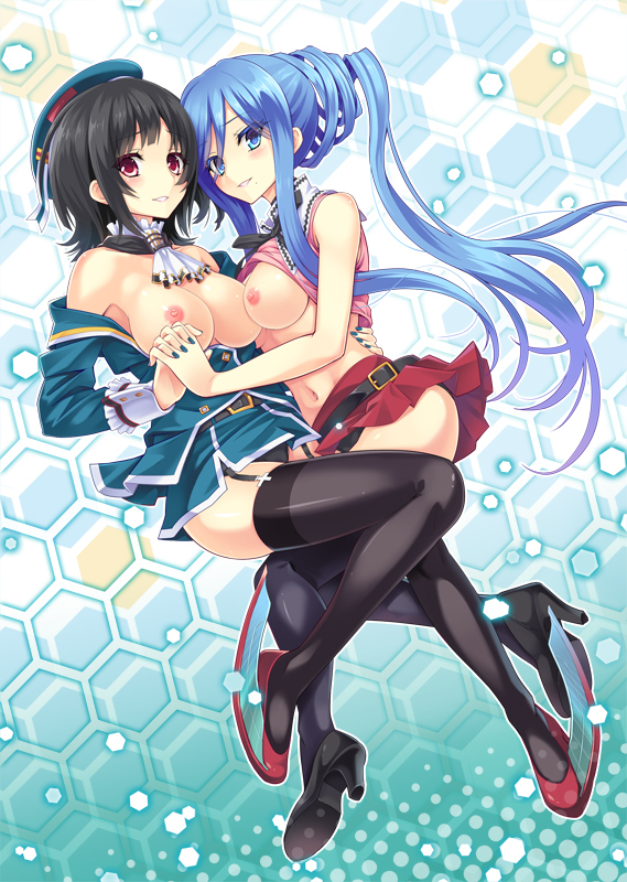 Anime Art - NSFW, Anime art, Etty, Boobs, Takao, Takao (aoki hagane no arpeggio, Yuri, Anime