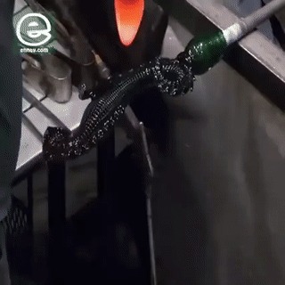 Процесс создания стеклянного дракона Дракон, Стеклодув, Гифка, Длиннопост