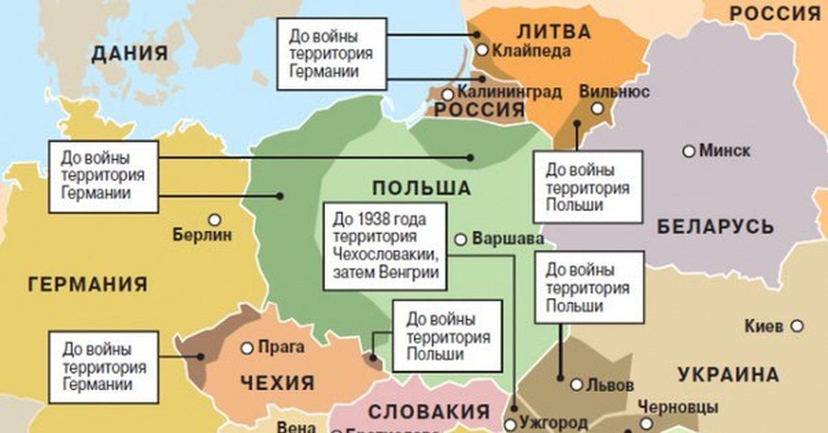 Карту Польши И Украины