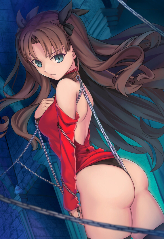 Anime art - NSFW, Anime Art, Аниме, Tohsaka Rin, Fate, Попа, Этти