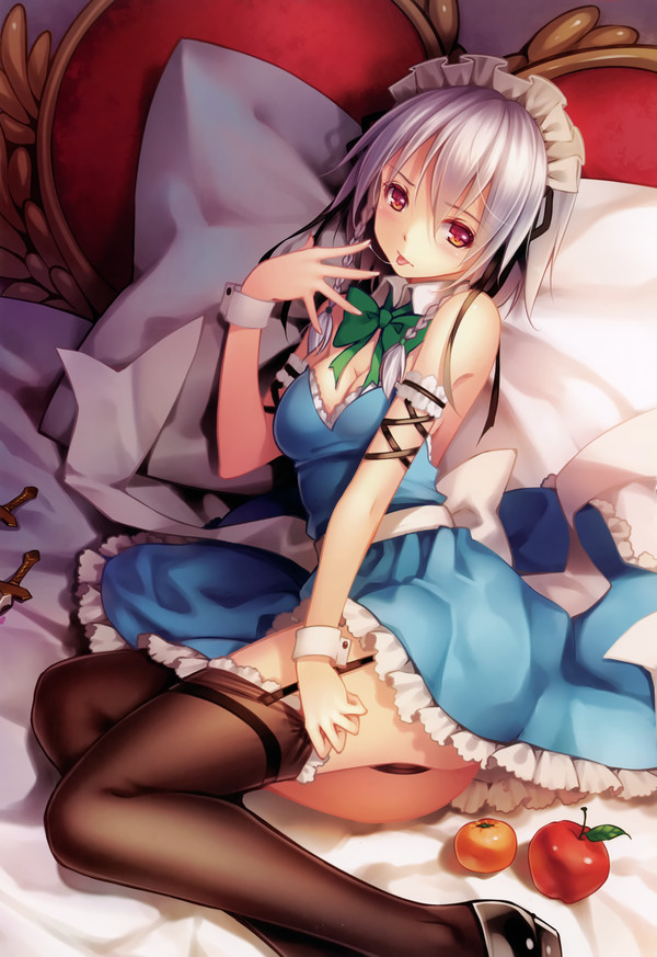 Anime art - NSFW, Anime Art, Touhou, Izayoi Sakuya, Горничная