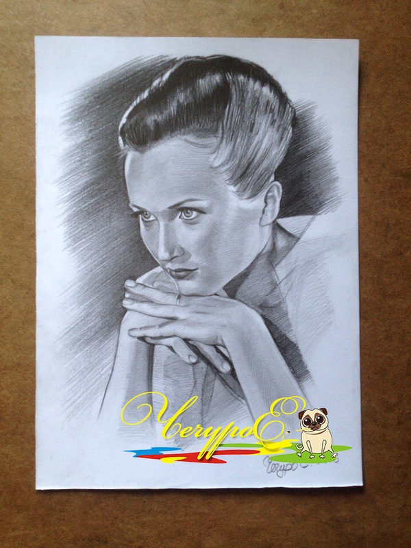 Painted a portrait of the famous gymnast Anna Rizatdinova - My, Pencil drawing, Portrait