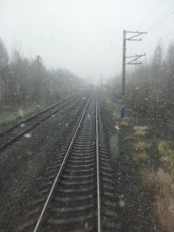 May 1 in Siberia - Russian Railways, Snow, 1st of May