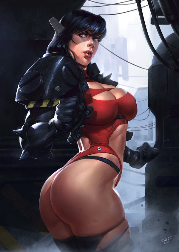 Sci-fi - NSFW, Art, Science fiction, Girls, Booty, Shame, Salvador Trakal