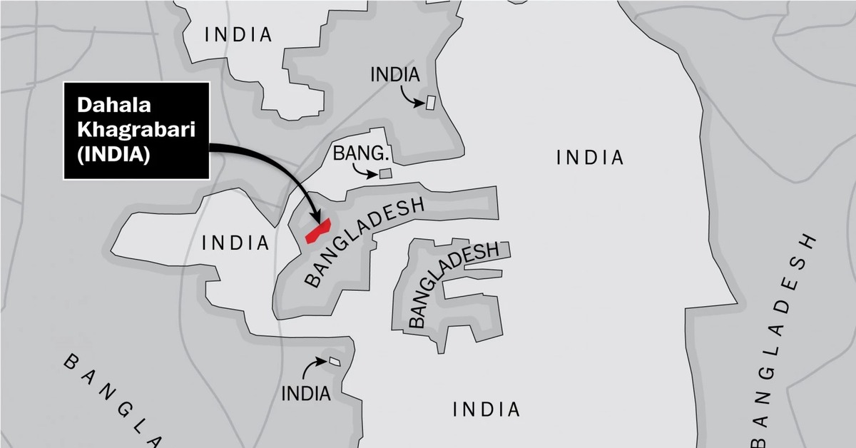 Обмен территориями. Анклавы на границе Индии и Бангладеш. Дахала Каграбари. Анклав это в географии. Государства анклавы на карте.