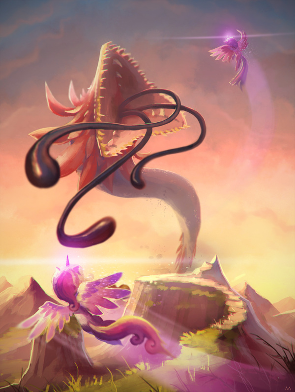 WHAT IN EQUESTRIA IS THAT My Little Pony, Princess Cadance, Twilight sparkle, Tatzlwurm, Cmaggot