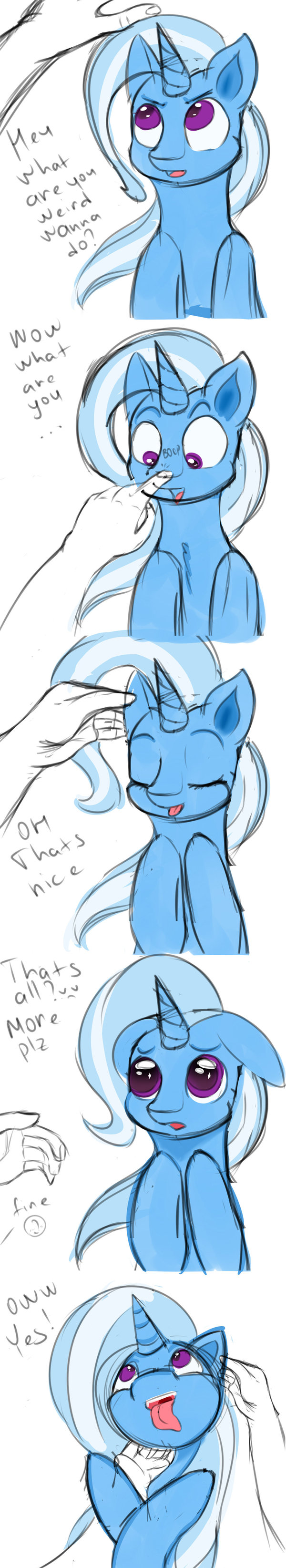 Trixie petting