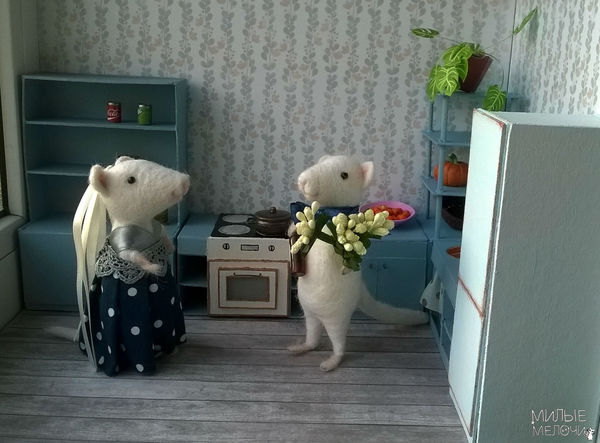 Домик для мышек. Мышь, Валяшки, Миниатюра, Творчество, Ручная работа, Милота, Барнаул, Длиннопост