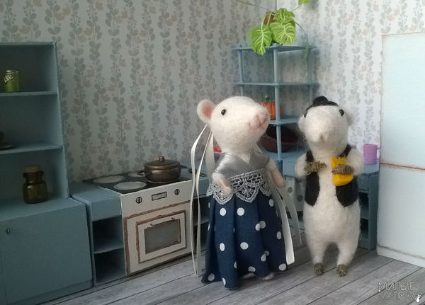 Домик для мышек. Мышь, Валяшки, Миниатюра, Творчество, Ручная работа, Милота, Барнаул, Длиннопост