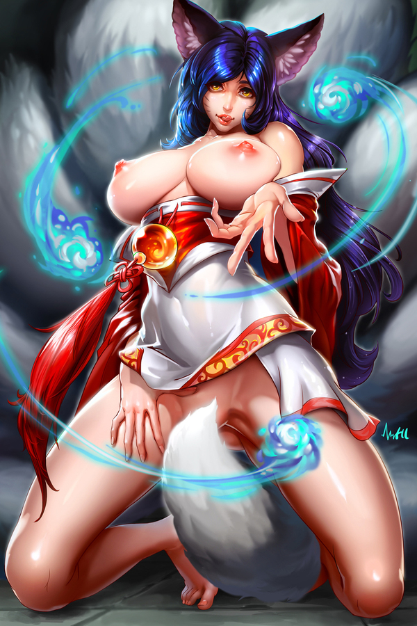 Сексуальная Ahri - NSFW, League of Legends, Ahri, Арт, Игры, Mrhl