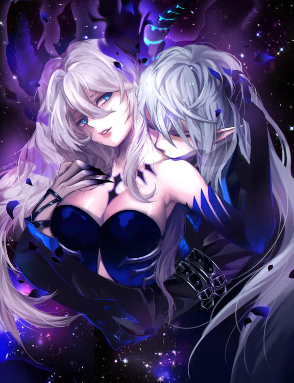 Elsword. ,  , Anime Art, Elsword, Ciel, Demonio, Diabla, Lucela