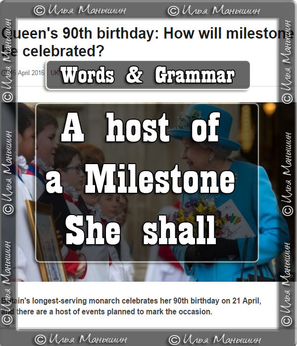 "A host of", "Milestone", "She shall"  , , , ,  , ,  , , 