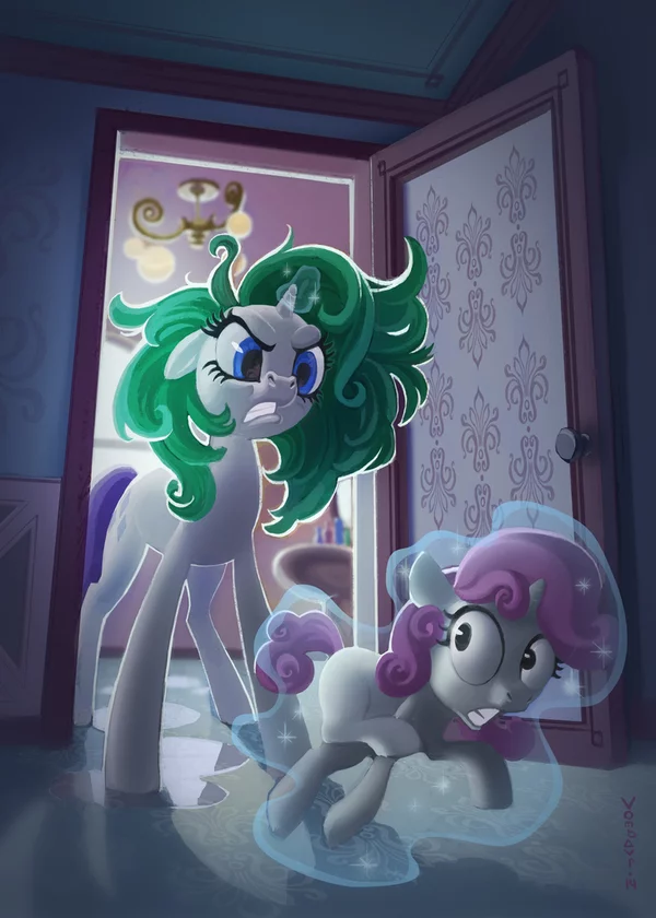 Change of image - My little pony, PonyArt, Rarity, Sweetie belle, Vombavr