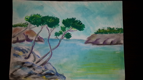 На Ваш суд. Очередное творчество дочери. На этот раз художество :)) Пастель.