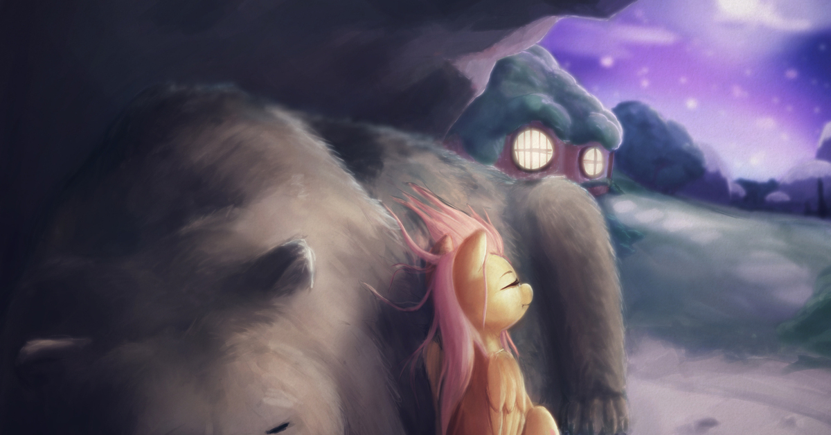 Bears horse. Пони медведь. Флаттершай и медведь. Медведь арт. МЛП медведь Флаттершай.
