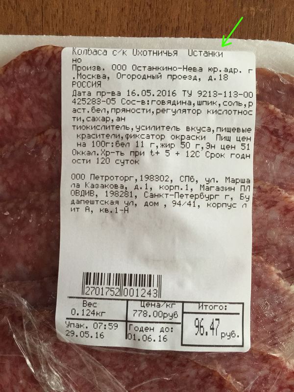 Колбаса Охотничья Останки :-)