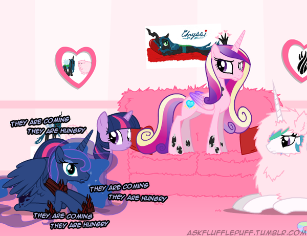     ! My Little Pony, Princess Celestia, Princess Luna, Twilight Princess, Princess Cadance, Fluffle Puff, Dead Space