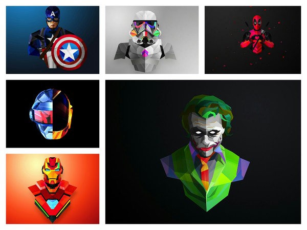     Justin Maller Marvel, Marvel vs DC, Star Wars, Low poly, ,    