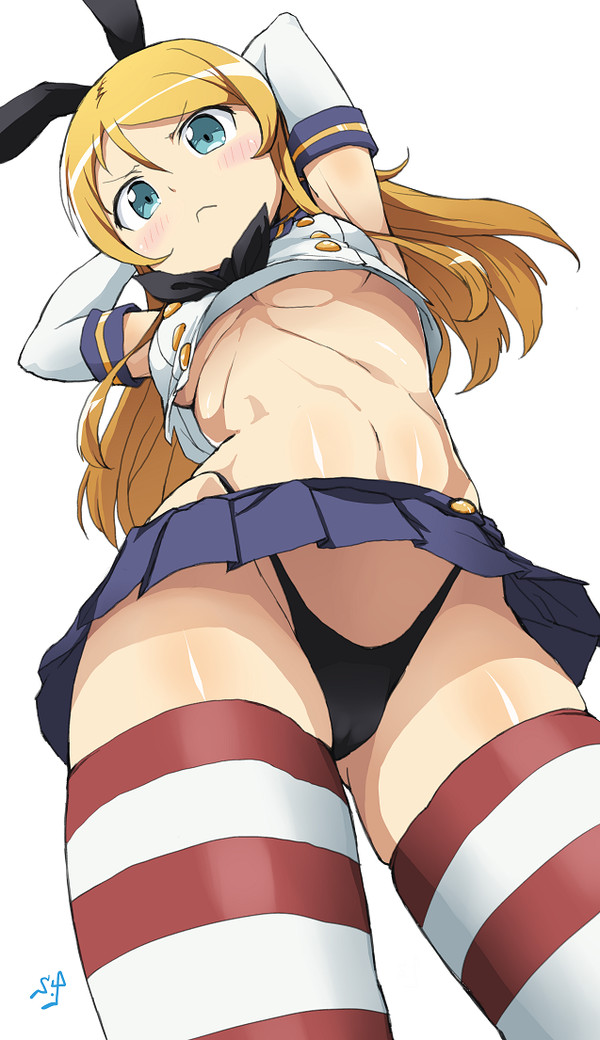 Crossover. - NSFW, Anime, Anime art, Oreimo, Kantai collection, Kirino Kousaka, Shimakaze, Ore no Imouto ga Konnani Kawaii Wake ga Nai