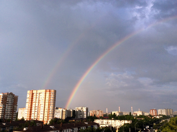 Полоса вдохновения - Моё, Двойная Радуга, Радость, Вдохновение, Яркость, Солнце, Дождь, Красота