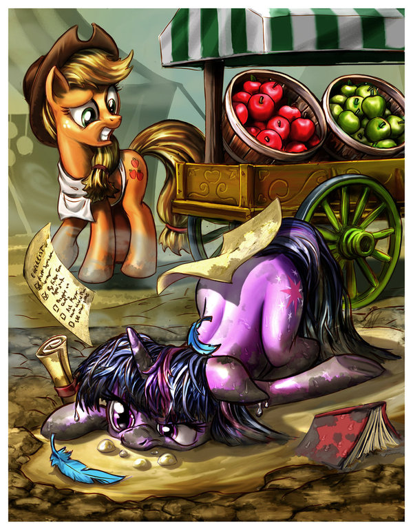 Hit and Fly My Little Pony, Twilight Sparkle, Applejack, Harwicks-art,  